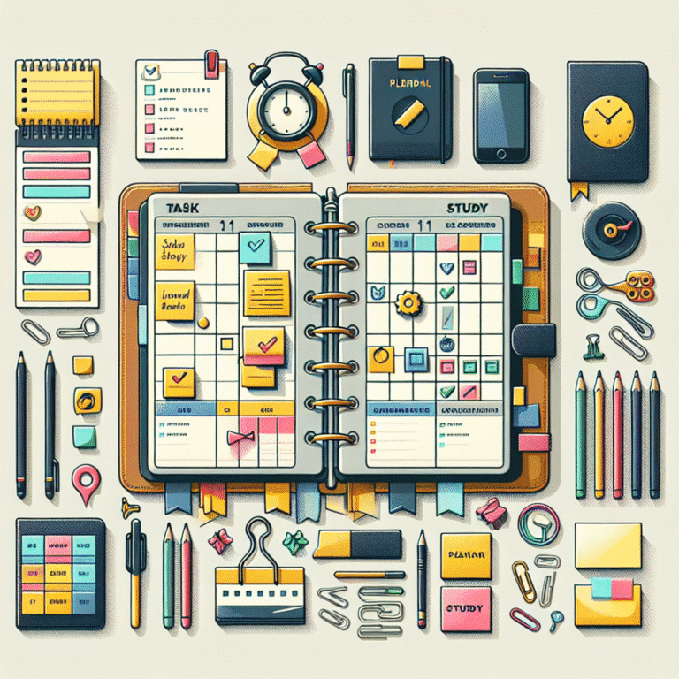 organização de tarefas e estudos utilizando uma agenda