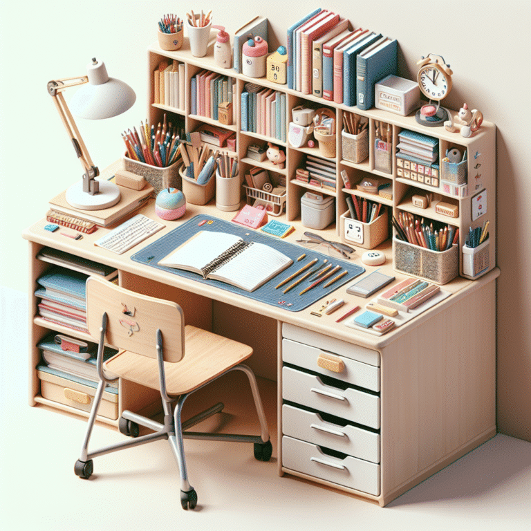 como organizar material escolar de forma eficiente na mesa