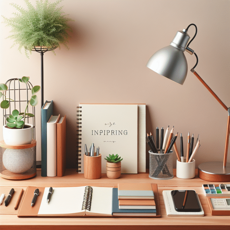 decoração prática e inspiradora para mesas de estudo