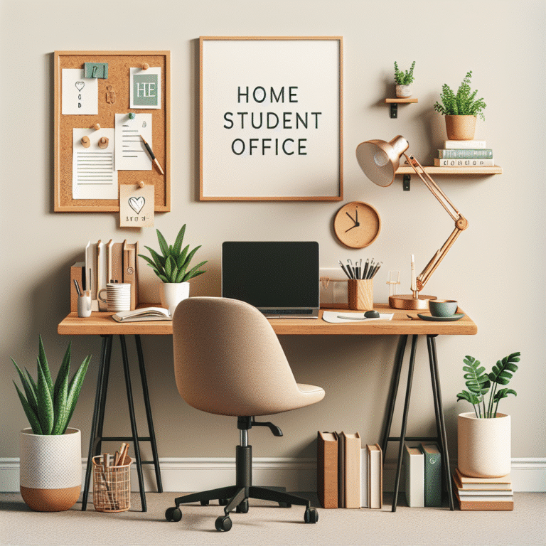decoração de escritório estudantil em casa