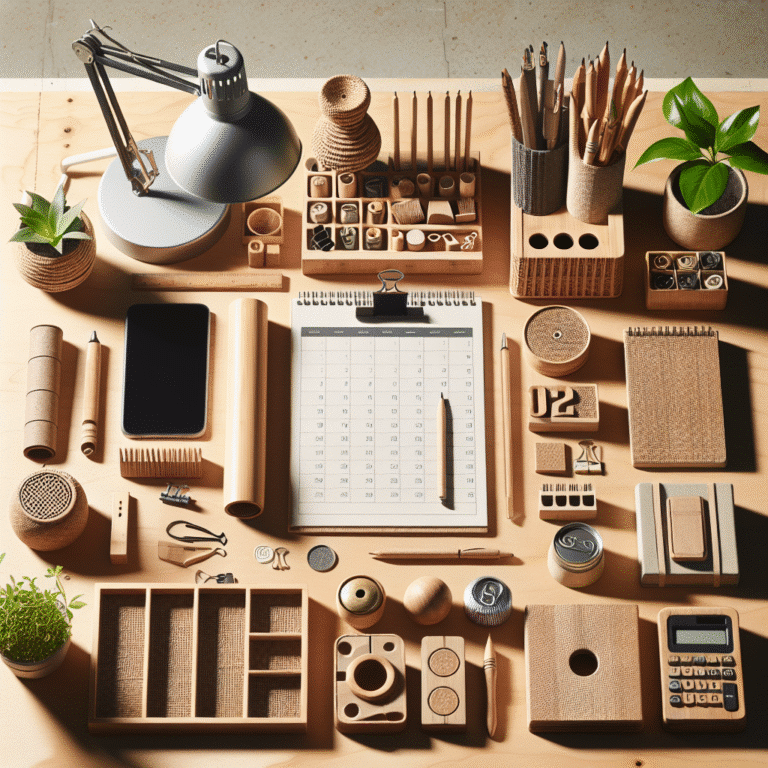 Organização de mesa usando itens recicláveis e sustentáveis