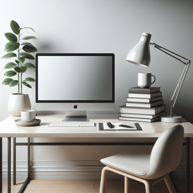 decorando uma mesa de estudos de forma minimalista