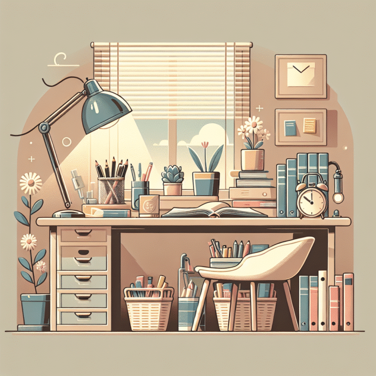 Decoração prática e acessível para mesa de estudo