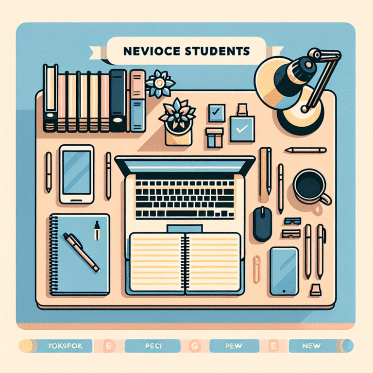 organização de mesa para estudantes iniciantes