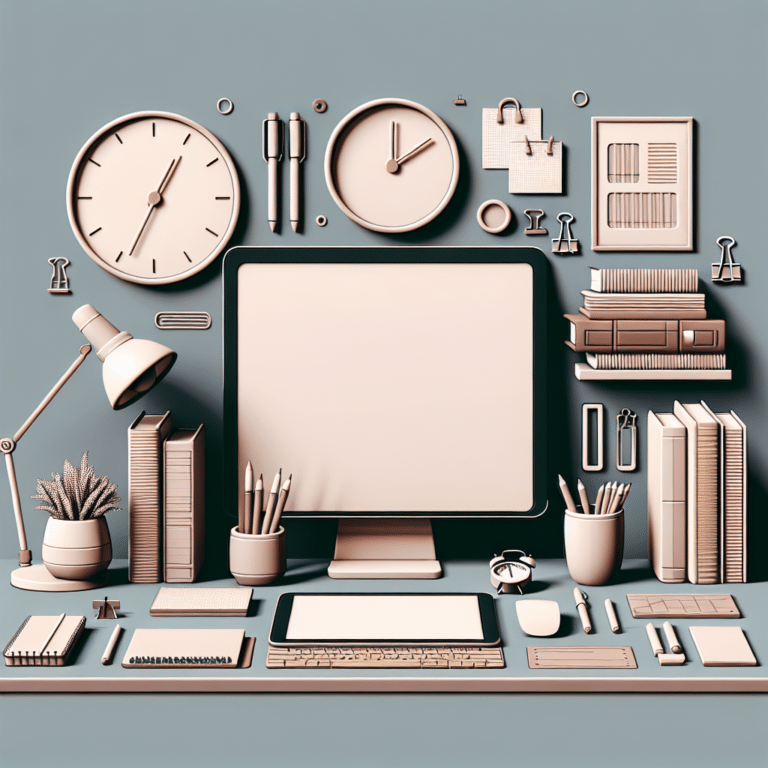 mesa de estudo organizada para produtividade