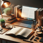mesa de estudo organizada para produtividade
